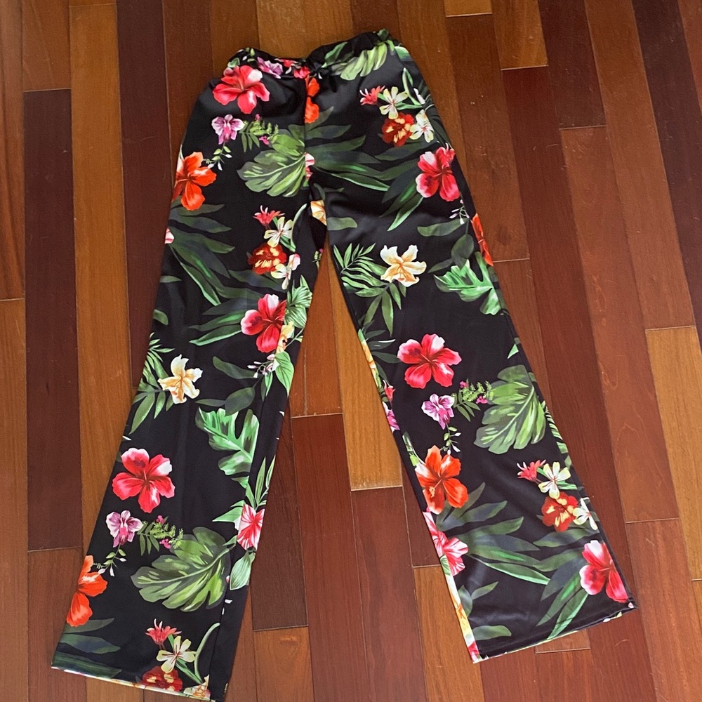 Floral Wide-Leg Pants